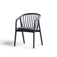 BLACK WOOD CUSHION CHAIR