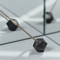 poly incence holder black