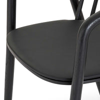 BLACK WOOD CUSHION CHAIR