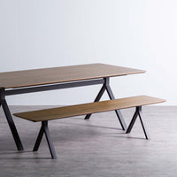 SMOKED OAK × IRON BENCH FORK LEG