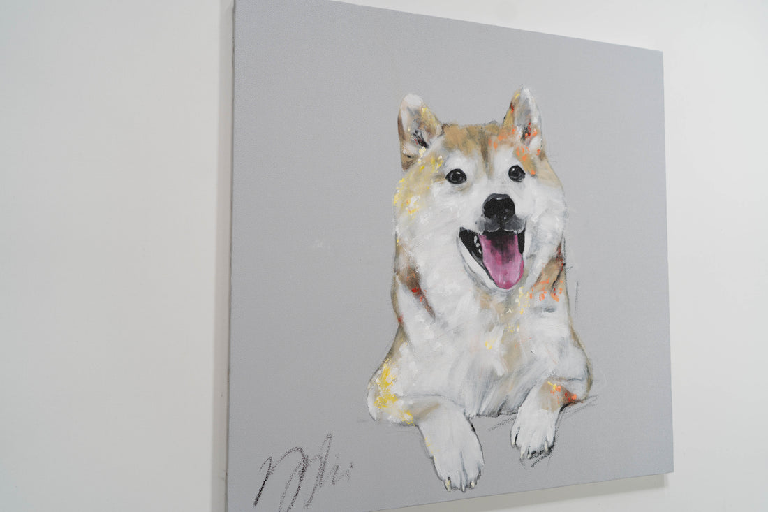 a dog contemporary painting art