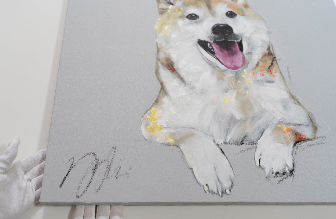 a dog contemporary painting art