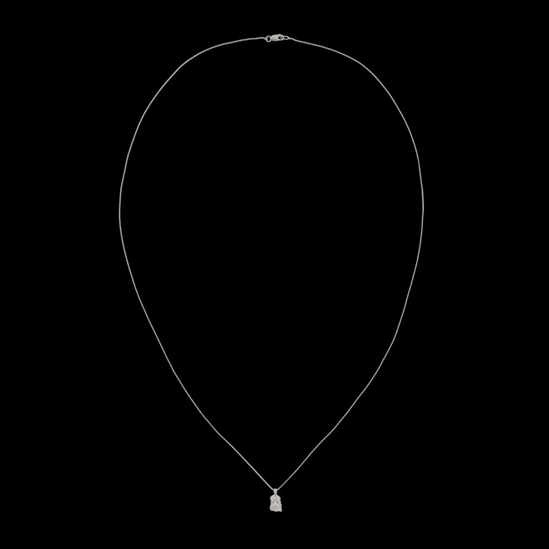 -JESUS WHITE GOLD PENDANT- (DIAMOND EYES)