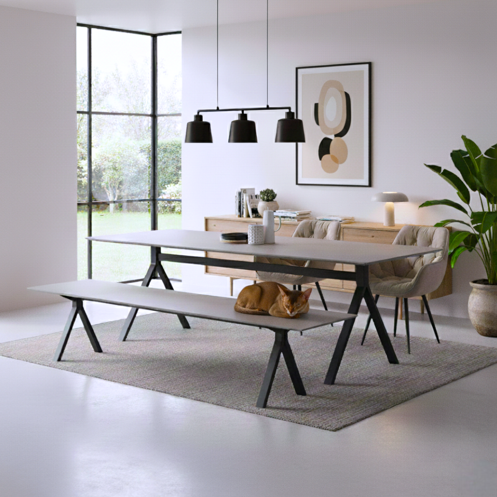 CONCRETE DINING TABLE FORK LEG