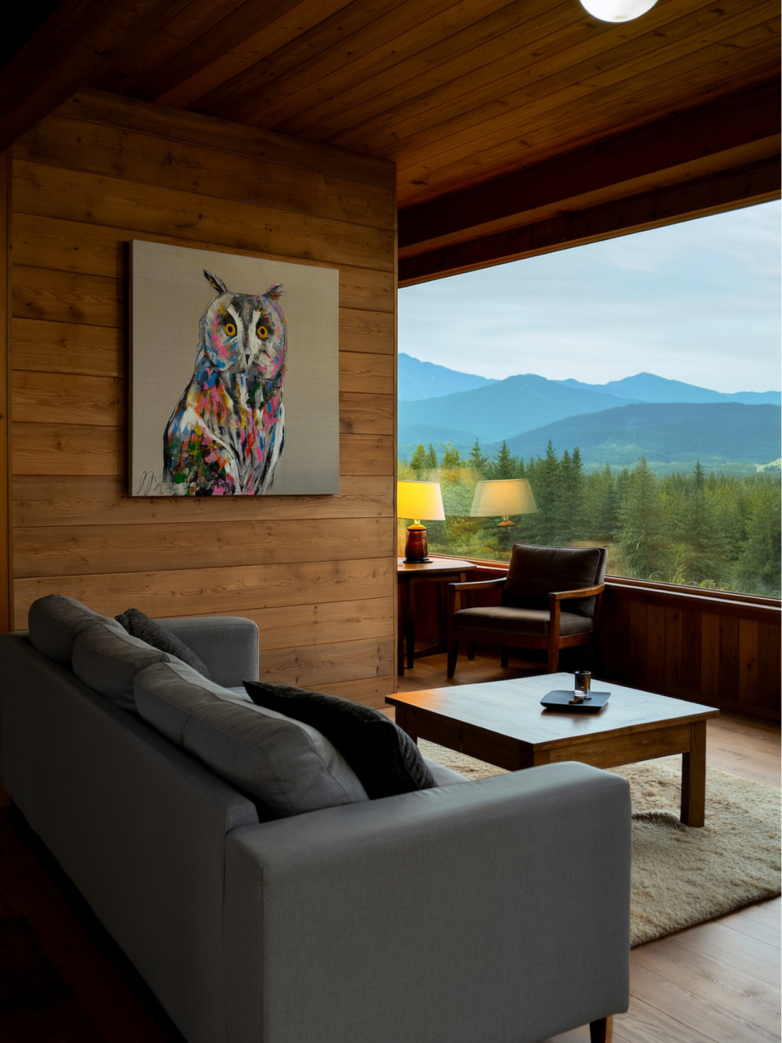 Owl contemporary painting art