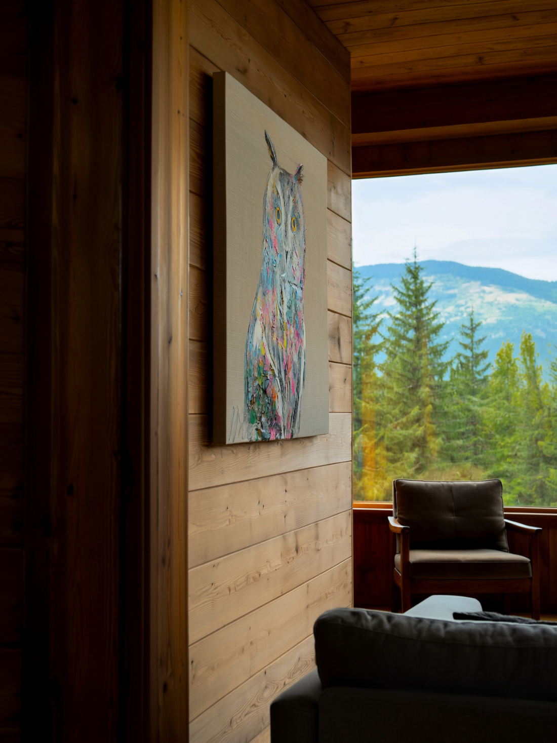 Owl contemporary painting art