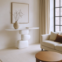 STONE CONSOLE TABLE WHITE